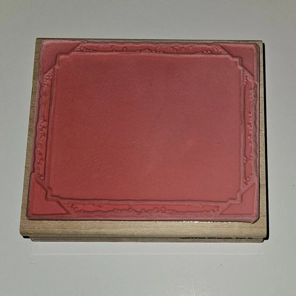 DOTS Picture Framed Rubber Stamp R 158 NEVER USED